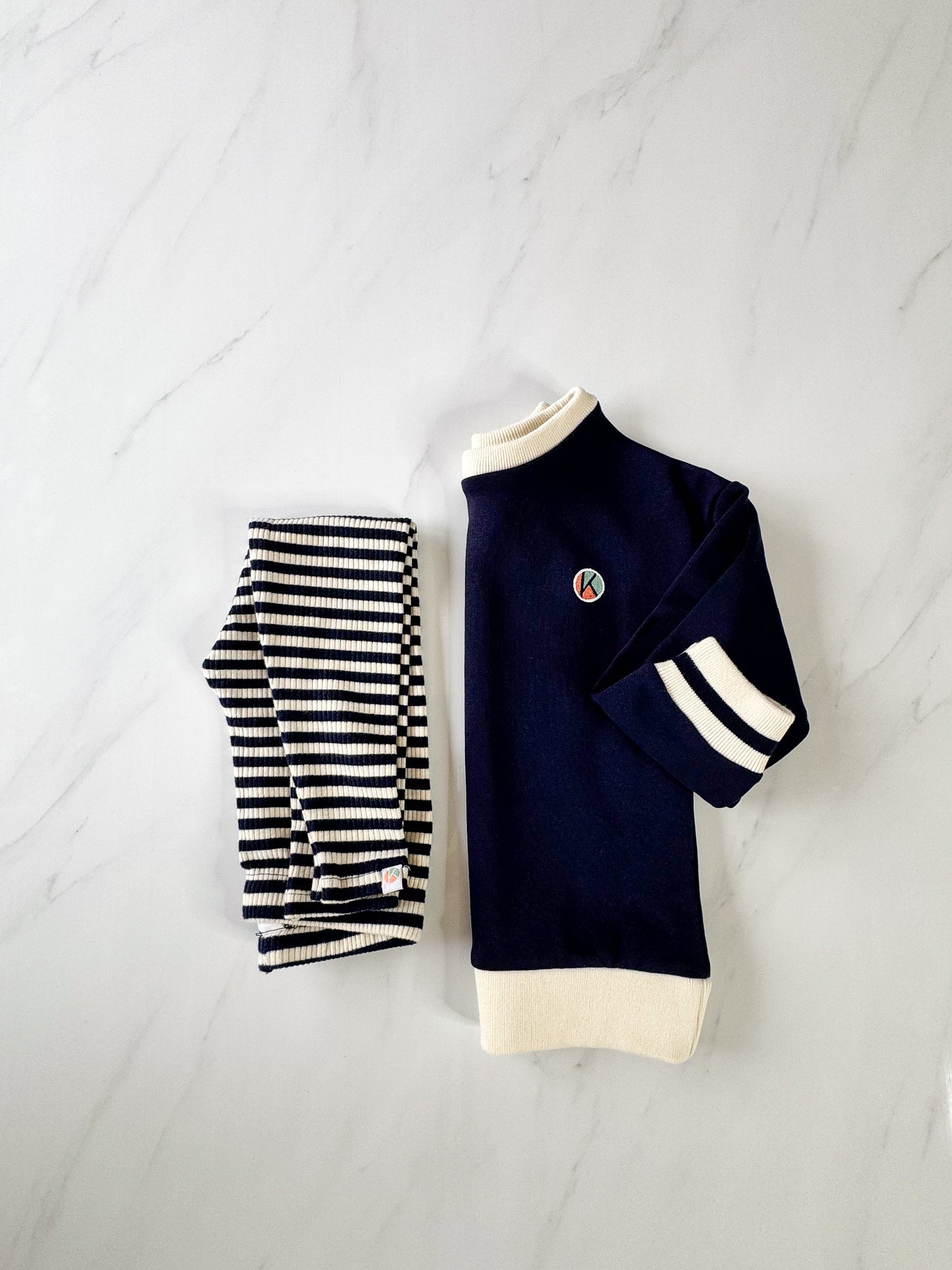 Navy Sweatshirt and Cream hoodie Bundle