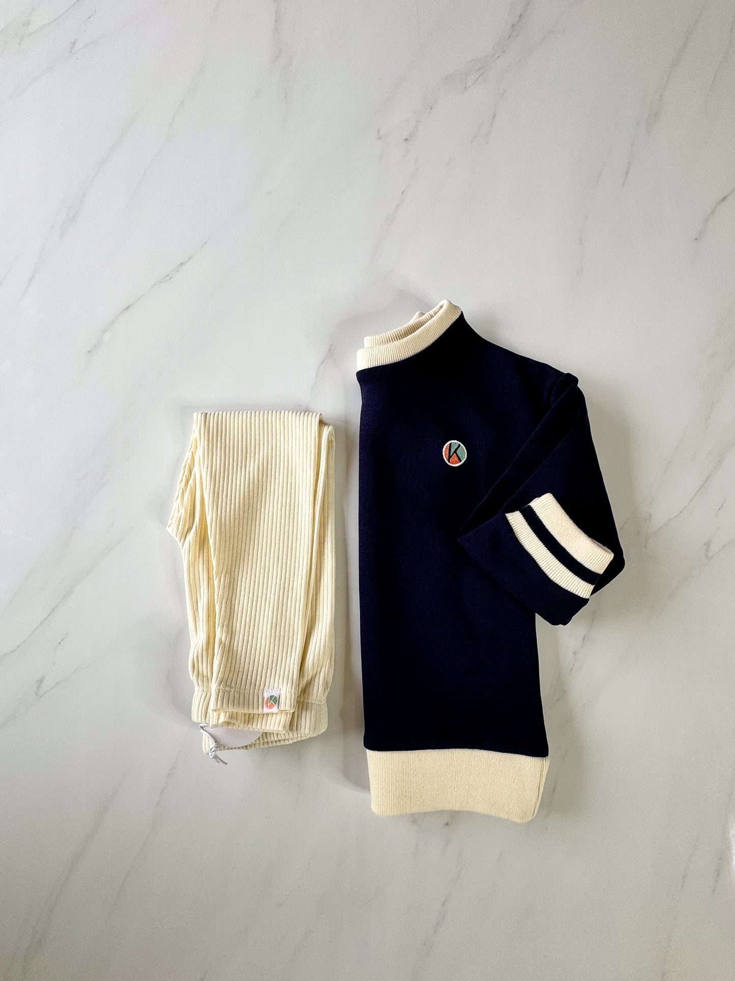 Navy Sweatshirt and Cream hoodie Bundle