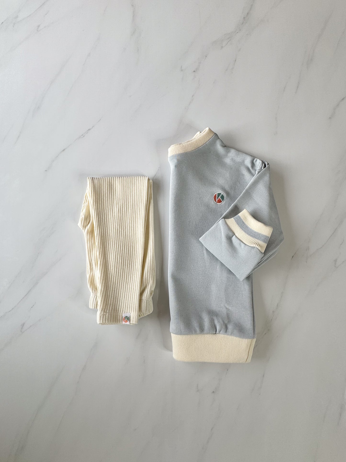 Blue Sweatshirt and Cream Hoodie Bundle